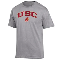 Men's Champion  Heather Gray USC Trojans Arch Over Logo T-Shirt