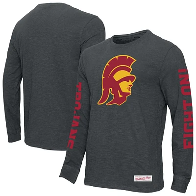 Men's Mitchell & Ness  Charcoal USC Trojans Team Pride Long Sleeve T-Shirt