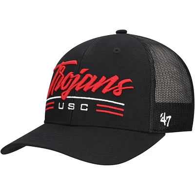 Casquette ajustable noire USC Trojans Garner Trucker '47 pour homme