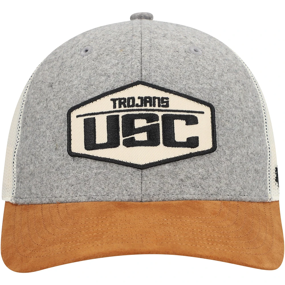 Men's '47 Heather Gray USC Trojans Drover Trucker Adjustable Hat