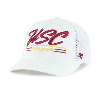 Casquette ajustable USC Trojans Garner Rope Trucker blanche '47 pour homme