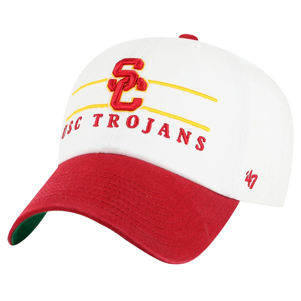 Casquette ajustable USC Trojans Gridiron Clean Up blanche '47 pour homme