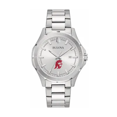 USC Trojans Bulova Stainless Steel Classic Sport Watch - Silver