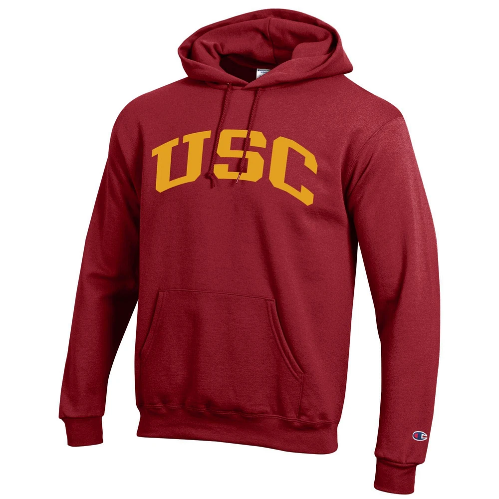 Men's Champion  Cardinal USC Trojans Basic Arch Fleece Pullover Hoodie