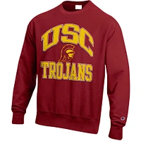 Men's Champion Cardinal USC Trojans Vault Late Night Reverse Weave Pullover Sweatshirt