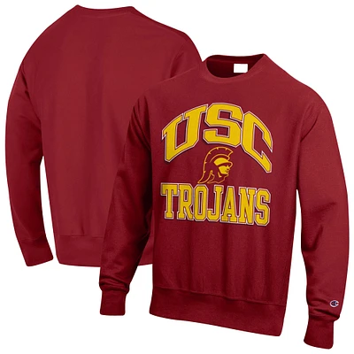 Men's Champion Cardinal USC Trojans Vault Late Night Reverse Weave Pullover Sweatshirt
