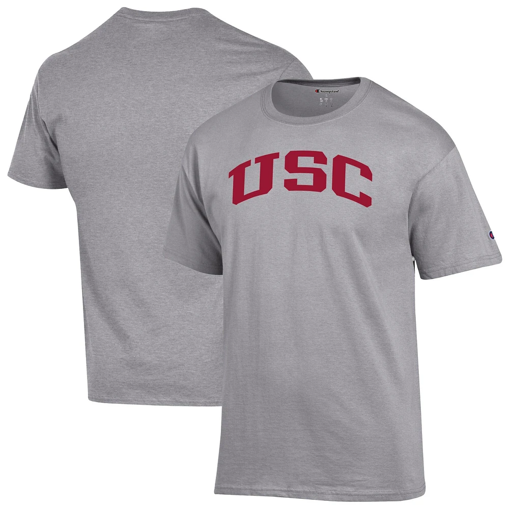 T-shirt Champion Heather Grey Basic Arch pour homme des USC Trojans