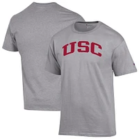 T-shirt Champion Heather Grey Basic Arch pour homme des USC Trojans