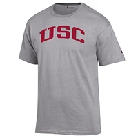T-shirt Champion Heather Grey Basic Arch pour homme des USC Trojans