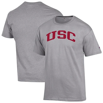 T-shirt Champion Heather Grey Basic Arch pour homme des USC Trojans