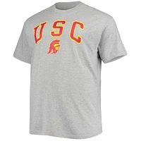 Men's Champion Heathered Gray USC Trojans Big & Tall Arch Over Logo T-Shirt
