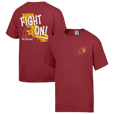 T-shirt ComfortWash Cardinal pour homme avec inscription USC Trojans Fight On