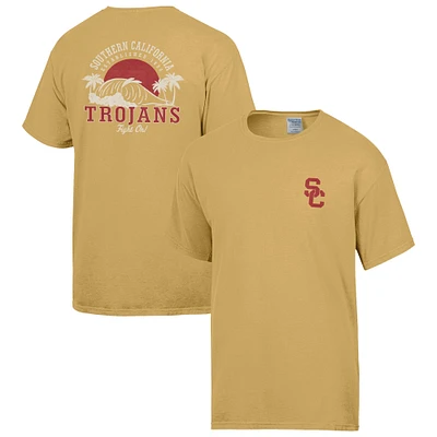 T-shirt à imprimé vagues de l'équipe USC Trojans ComfortWash Gold pour homme