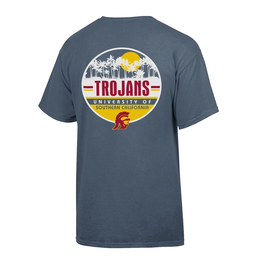 Men's ComfortWash  Navy USC Trojans Circle Palms T-Shirt