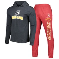 Concepts Sport Cardinal/Charcoal USC Trojans Meter Pullover Hoodie & Joggers Sleep Set