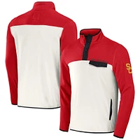 Men's Darius Rucker Collection by Fanatics Crimson/White USC Trojans Micro Fleece Half-Snap Jacket