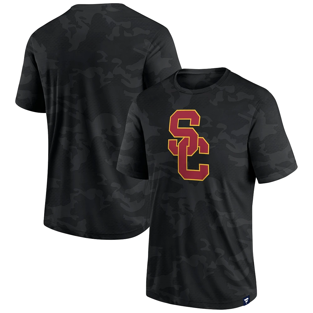 Men's Fanatics  Black USC Trojans Camo Logo T-Shirt