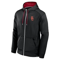 Men's Fanatics Black USC Trojans Defender Full-Zip Hoodie
