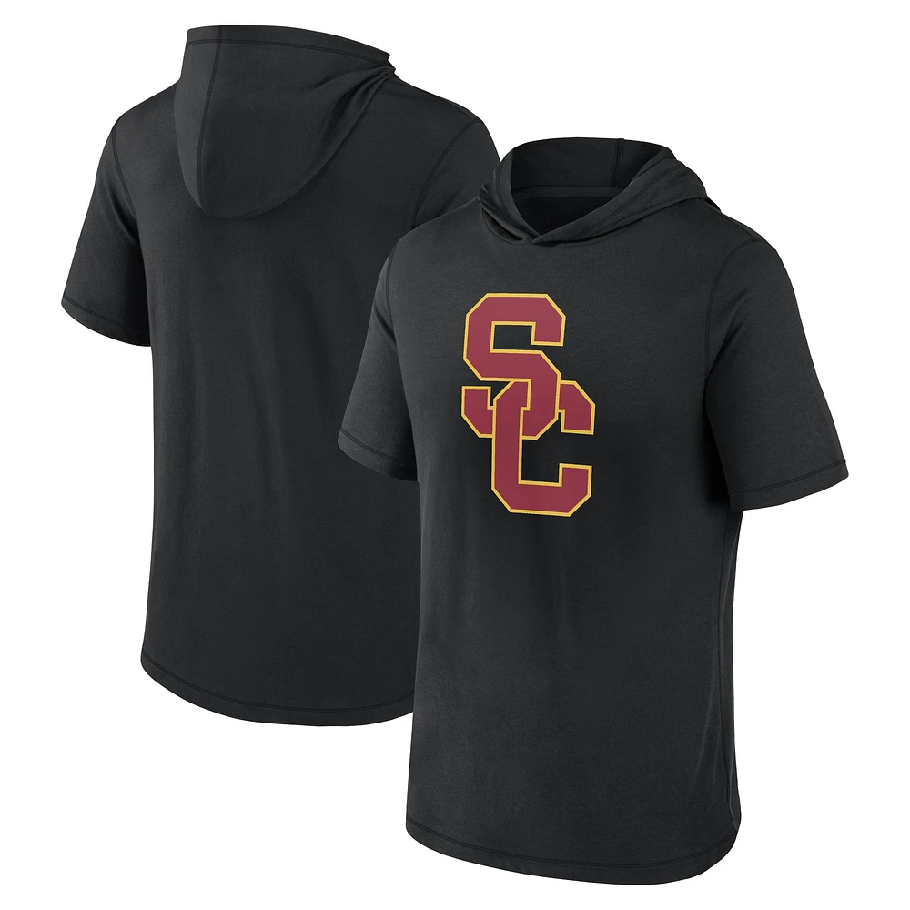 T-shirt à capuche noir avec logo principal Fanatics USC Trojans pour hommes