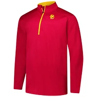 Men's Fanatics Cardinal USC Trojans Big & Tall Defender Quarter-Zip Top