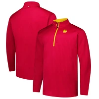 Men's Fanatics Cardinal USC Trojans Big & Tall Defender Quarter-Zip Top