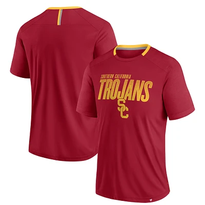 T-shirt Fanatics Cardinal USC Trojans Defender Fade Slant pour homme