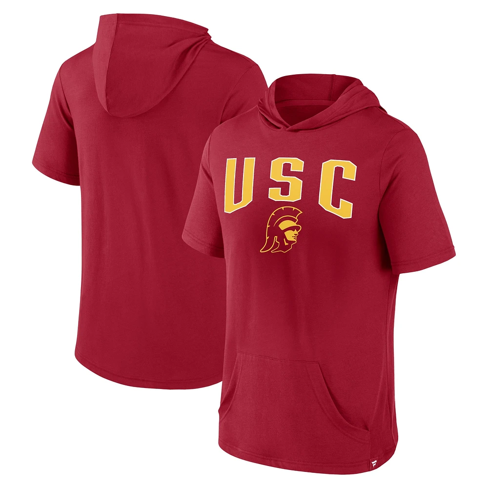 T-shirt à capuche Fanatics Cardinal USC Trojans Outline Lower Arch pour hommes