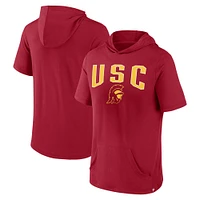 T-shirt à capuche Fanatics Cardinal USC Trojans Outline Lower Arch pour hommes