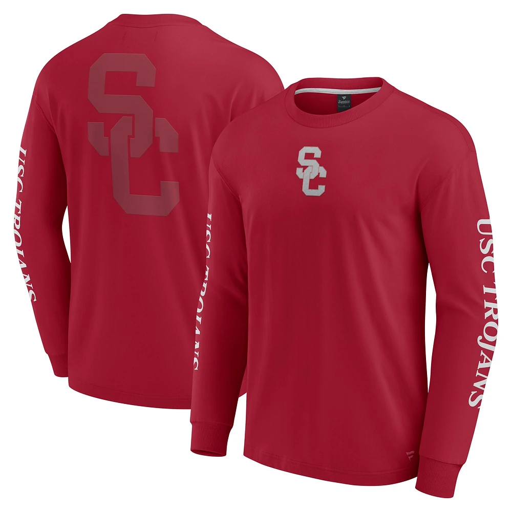 Men's Fanatics Cardinal USC Trojans Strive Long Sleeve T-Shirt