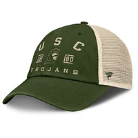 Casquette ajustable de camionneur de marque Fanatics Olive USC Trojans OHT Military Appreciation Frontier pour hommes