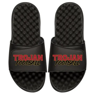 USC Trojans ISlide Football Stacked Slide Sandals - Black