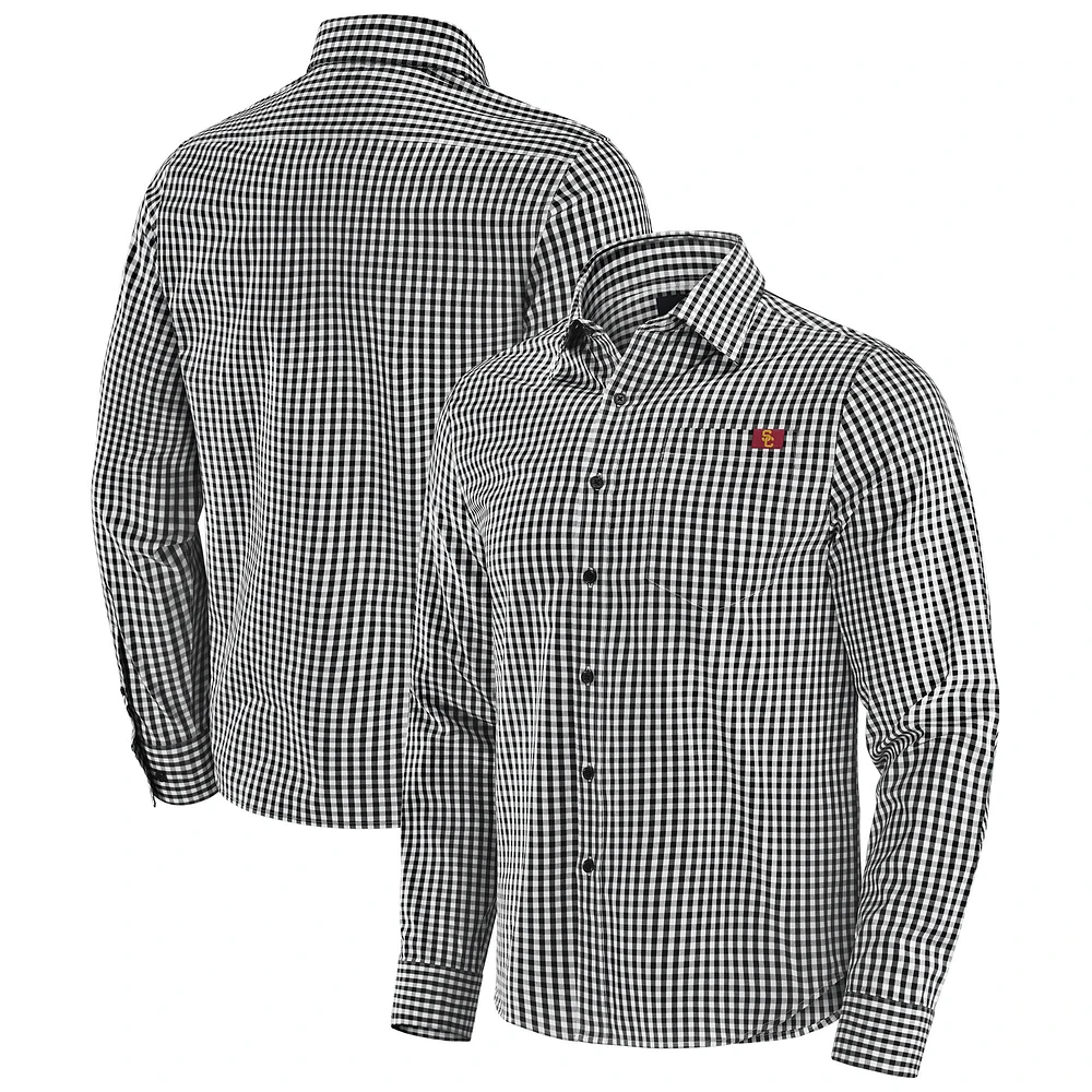Men's J. Palmer Black USC Trojans Dual Threat Long Sleeve Button-Up Shirt