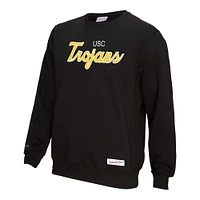 Men's Mitchell & Ness  Black USC Trojans Elite Script Pullover Sweatshirt