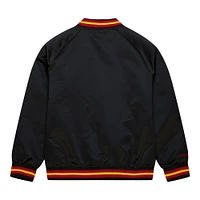 Veste légère en satin noir USC Trojans Mitchell & Ness pour homme avec boutons-pression et col raglan