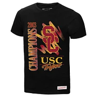 Men's Mitchell & Ness  Black USC Trojans Retro Brush Mineral Wash T-Shirt