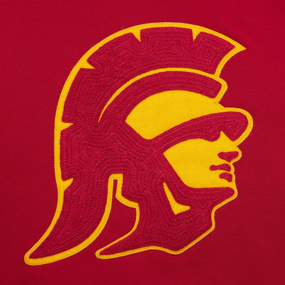 Sweat à capuche en polaire point de chaîne Mitchell & Ness Cardinal USC Trojans pour homme