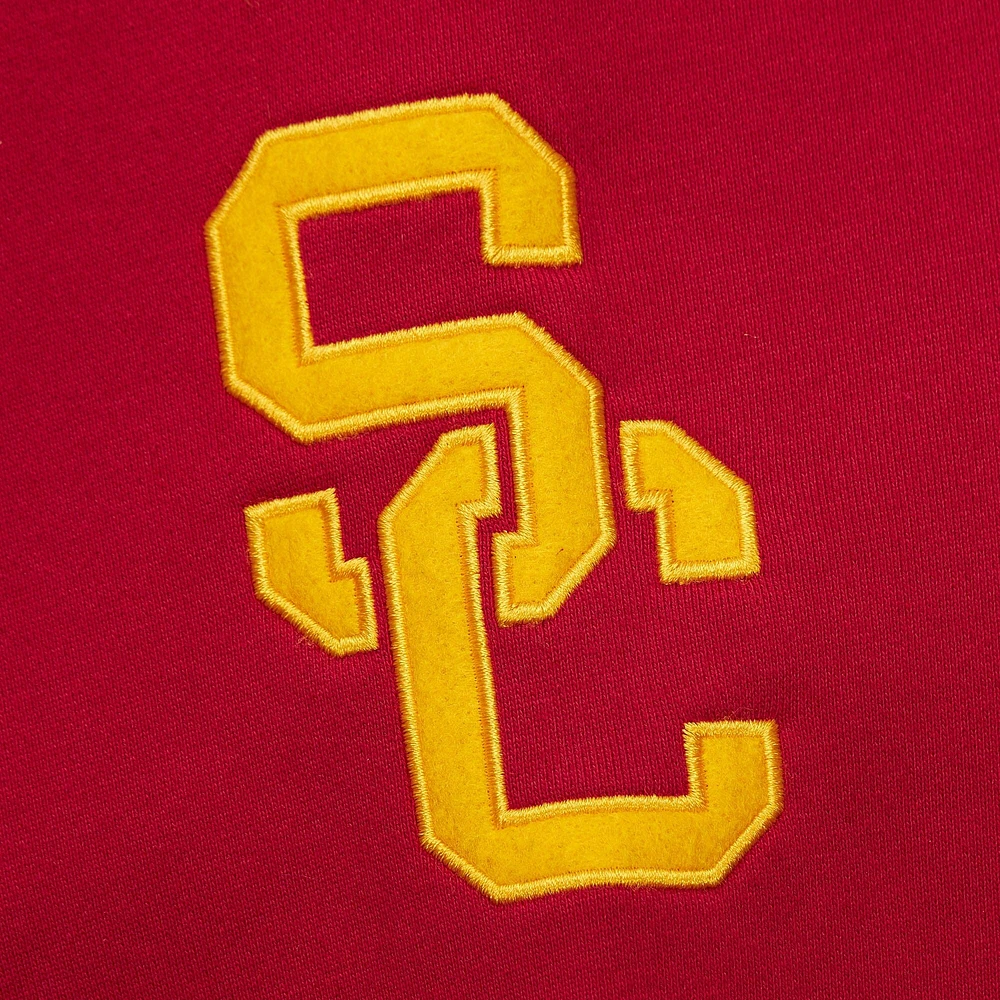 Men's Mitchell & Ness Cardinal USC Trojans Chainstich Fleece Pullover Hoodie