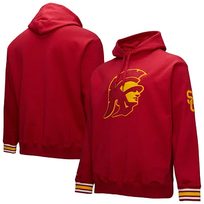 Sweat à capuche en polaire point de chaîne Mitchell & Ness Cardinal USC Trojans pour homme