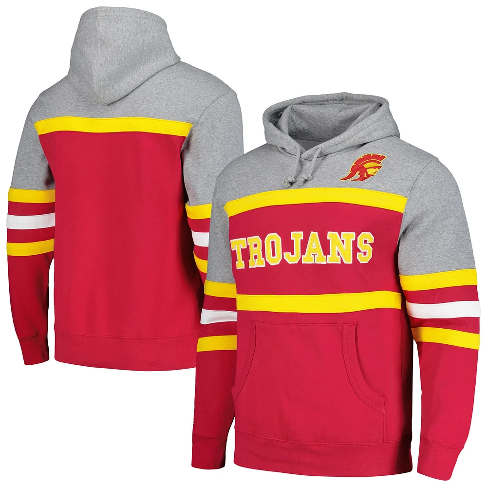 Men's Mitchell & Ness Cardinal USC Trojans Head Coach Pullover Hoodie