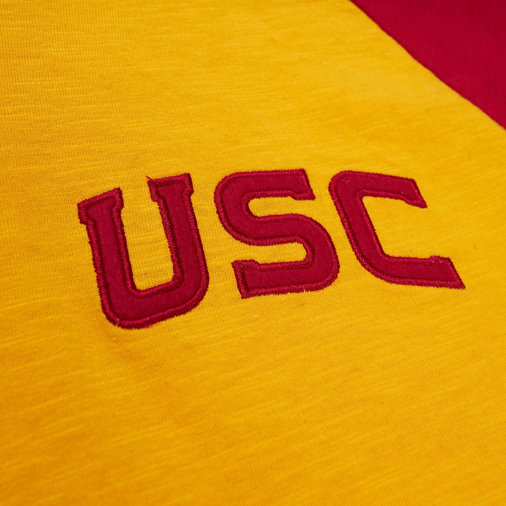 Men's Mitchell & Ness Gold USC Trojans Legendary Slub Raglan Long Sleeve T-Shirt