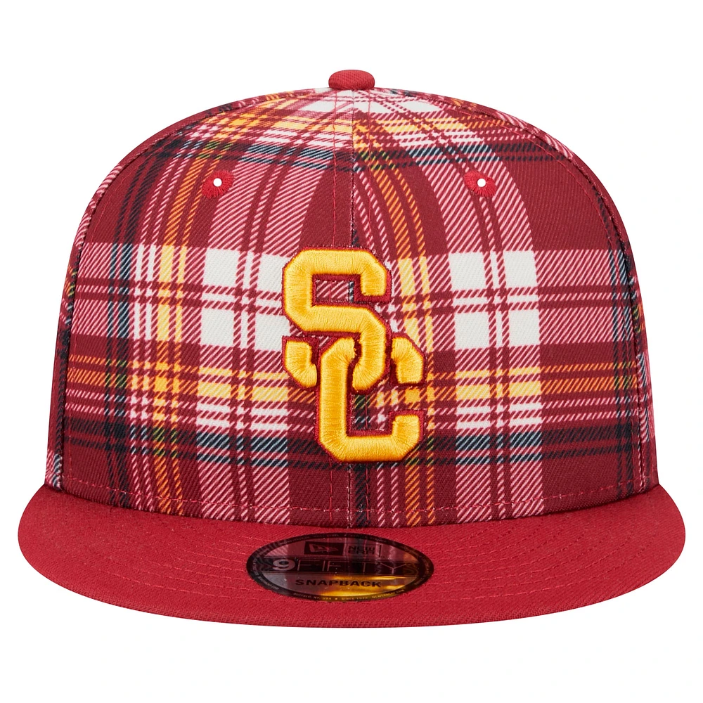 Casquette à visière plate 9FIFTY à carreaux USC Trojans de New Era pour homme