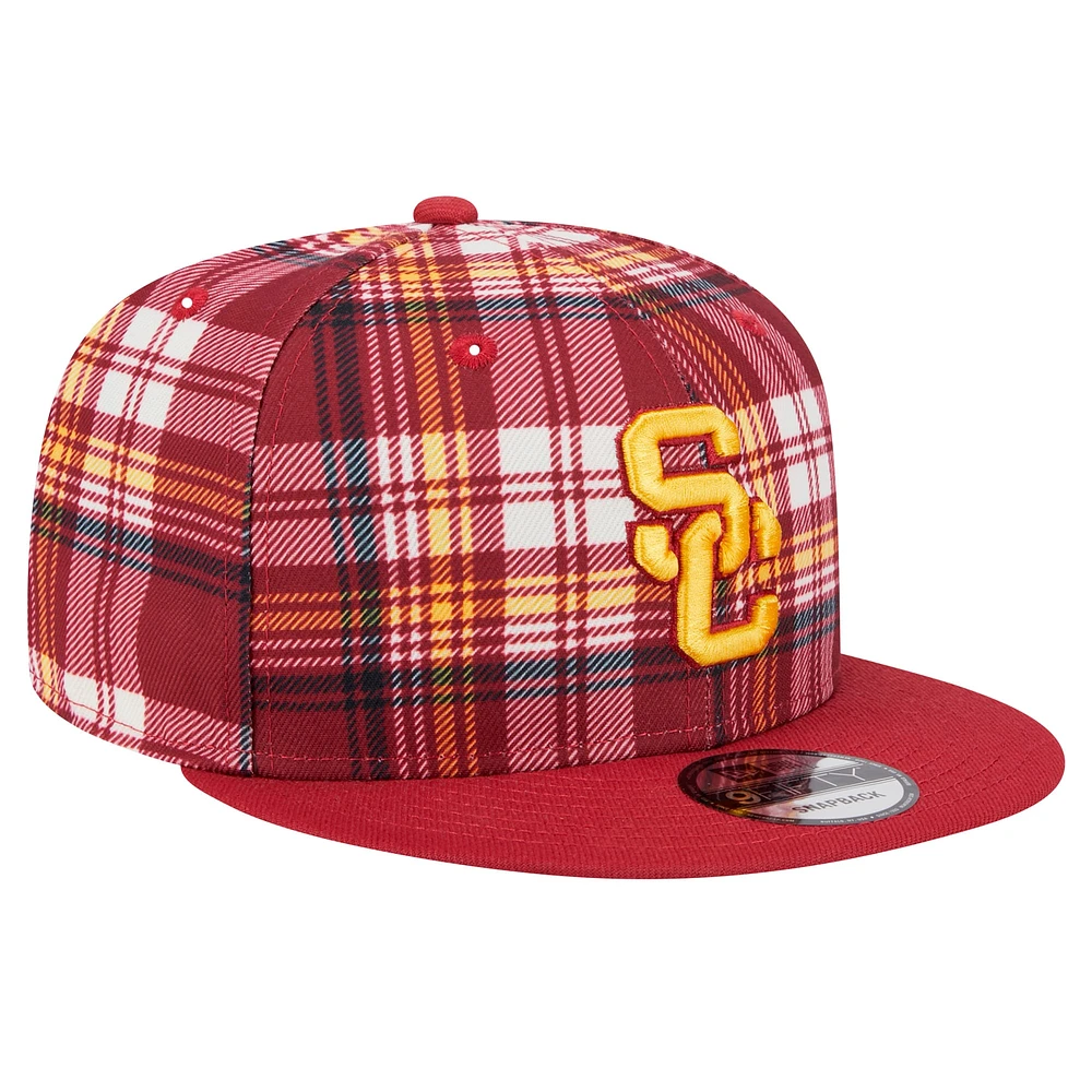 Casquette à visière plate 9FIFTY à carreaux USC Trojans de New Era pour homme