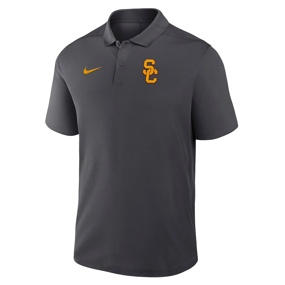 Men's Nike Anthracite USC Trojans Primetime Victory Primary Logo Performance Polo