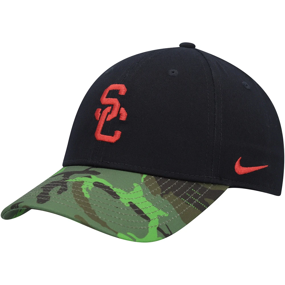 Casquette ajustable Nike Legacy91 USC Trojans Veterans Day 2Tone pour homme, noir/camouflage