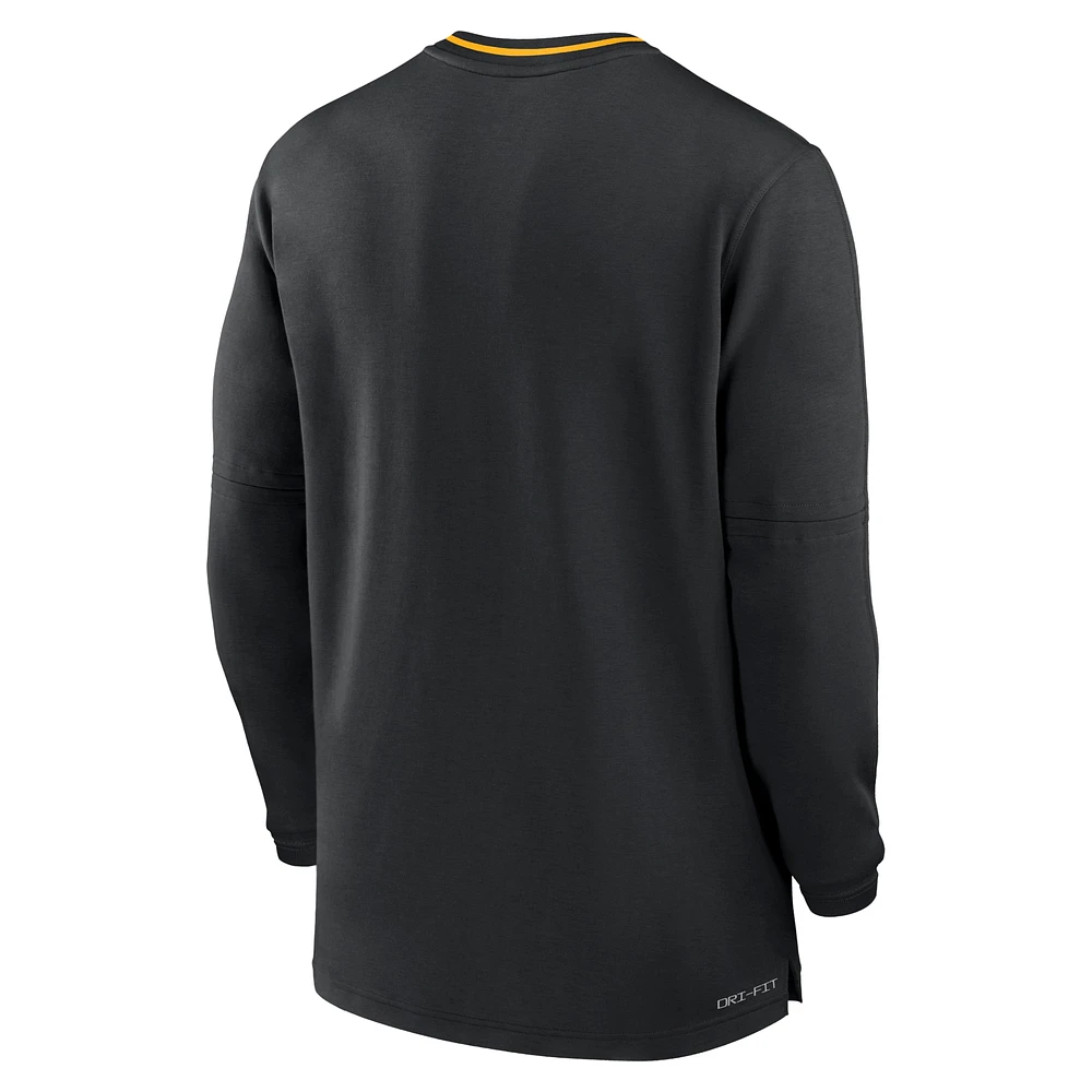 Haut à manches longues semi-zippé Nike noir USC Trojans 2024 Sideline Coach Performance pour homme