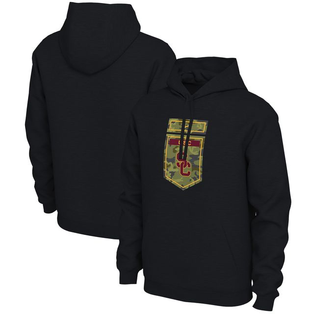 Chandail à capuchon enfiler et camouflage Nike USC Trojans Veterans pour homme, noir