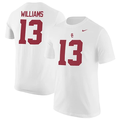 T-shirt avec nom et numéro Nike Caleb Williams pour homme, blanc, USC Trojans