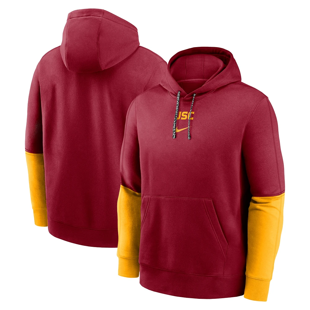 Sweat à capuche Nike Cardinal/Gold USC Trojans 2024 Sideline Club pour homme