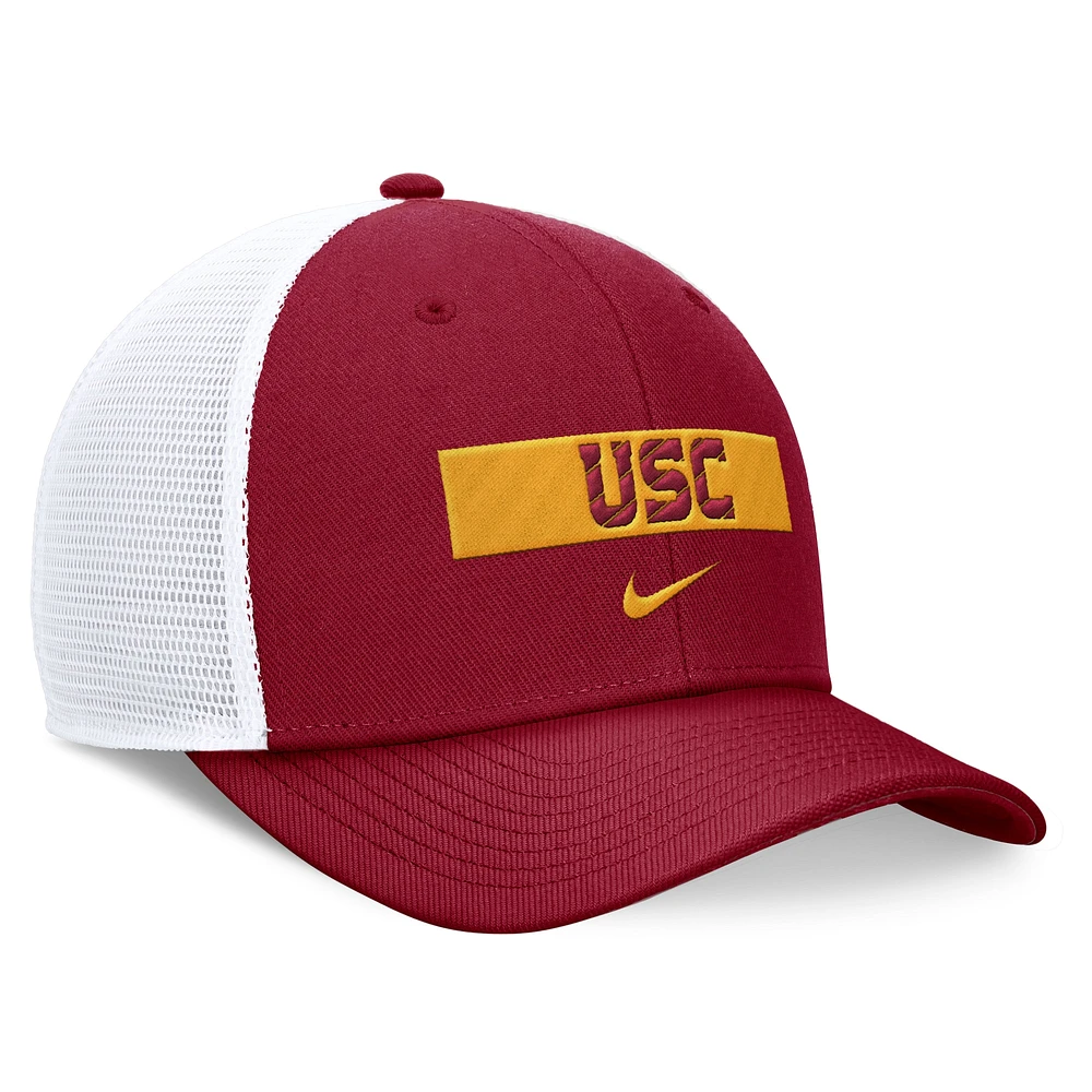 Men's Nike Cardinal/White USC Trojans 2024 Sideline Trucker Adjustable Hat