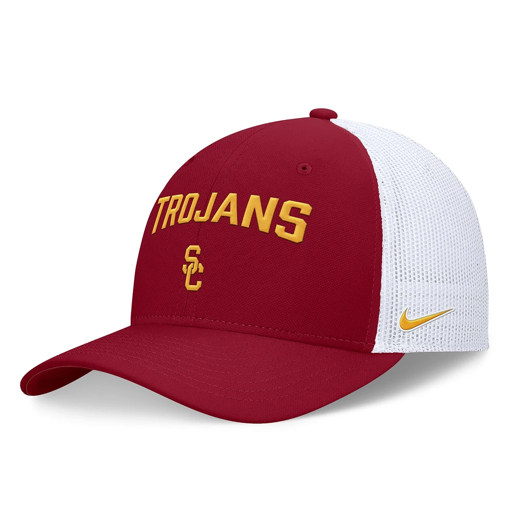 Casquette réglable Nike Cardinal/Blanc USC Trojans Primetime Rise City Trucker pour homme